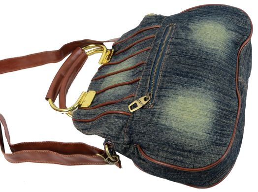 Женская джинсовая сумка с металлическими ручками Miss Sixty синяя
