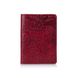 Красивая красная дизайнерская обложна на паспорт с натуральной кожи с художественным тиснением
