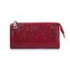 Гарний шкіряний гаманець на блискавці червоного кольору, колекція "Mehendi Art"