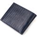 Фактурный стильный кошелек для мужчин без застежки горизонтального формата из натуральной кожи с тиснением CANPELLINI 21760 Синий