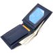 Фактурний стильний гаманець для чоловіків без застібки з натуральної шкіри горизонтального формату з тисненням CANPELLINI 21760 Синій