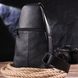 Чоловіча сумка слінг із натуральної фактурної шкіри 21400 Vintage Чорний