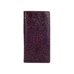 Темно фіолетовий шкіряний гаманець на 14 карт, колекція "Mehendi Art"