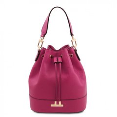 TL142083 TL Bag - жіноча сумка-мішок з натуральної шкіри, колір: Фуксія