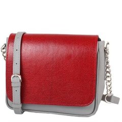 Жіноча шкіряна сумка LASKARA (Ласкара) LK-DS262-grey-red-snake Сірий