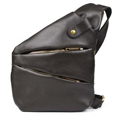 Мужская сумка-слинг через плечо микс канваса и кожи TARWA GCC-6402-3md Коричневый