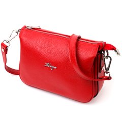 Яркая женская сумка на плечо KARYA 20845 кожаная Красный