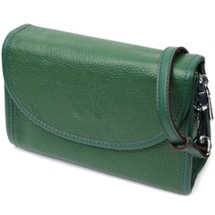 Компактная женская кожаная сумка с полукруглым клапаном Vintage 22260 Зеленая