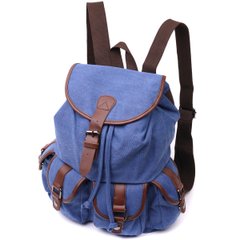 Надійний текстильний рюкзак, що закривається клапаном на магніт Vintage 22154 Синій