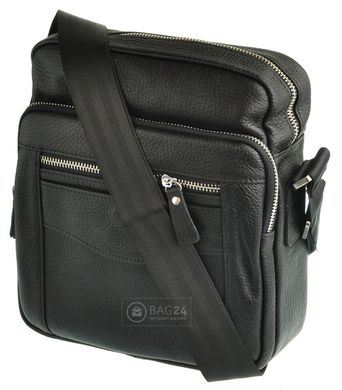 Вместительная мужская сумка из кожи 12756, Черный