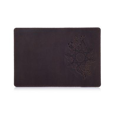 Оригинальная кожаная коричневая обложка для паспорта с художественным тиснением "Mehendi Classic"