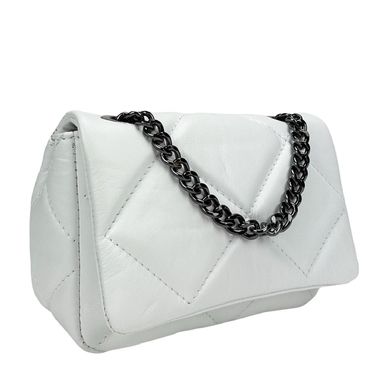 Стеганная женская мягкая сумочка на цепи Firenze Italy F-IT-98106W Белый