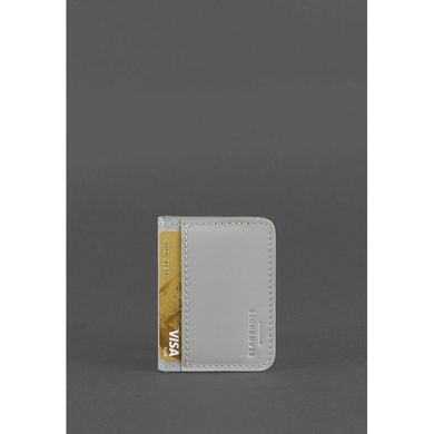 Натуральна шкіряна обкладинка для ID-паспорта та прав водія 4.1 Сіра з гербом Blanknote BN-KK-4-1-shadow
