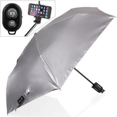 Зонт женский механический облегченный с функцией селфи-палки HAPPY RAIN (ХЕППИ РЭЙН) U43998-2 Серый