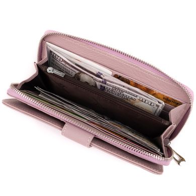 Вертикальний місткий гаманець зі шкіри жіночий ST Leather 19302 Ліловий