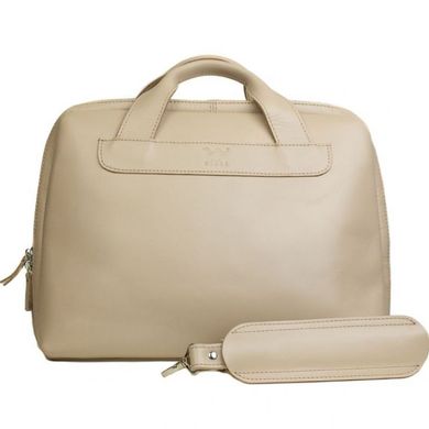 Натуральна шкіряна ділова сумка Attache Briefcase бежевий Blanknote TW-Attache-Briefcase-beige-ksr