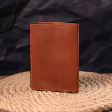 Ексклюзивна обкладинка на паспорт із вінтажної шкіри Серце GRANDE PELLE 16726 Світло-коричнева