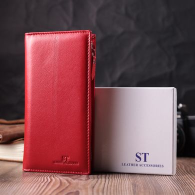 Яркий кошелек-клатч для стильных женщин из натуральной кожи ST Leather 22533 Красный