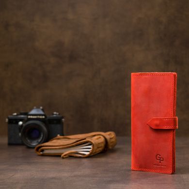 Кожаное винтажное женское портмоне GRANDE PELLE 11470 Красный