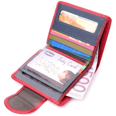 Шкіряний яскравий гаманець з монетницею ST Leather 19453 Червоний