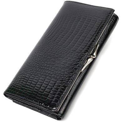 Лакований жіночий гаманець з натуральної шкіри Vintage sale_15022 Чорний