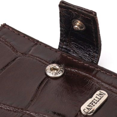 Чоловічий компактний гаманець із натуральної фактурної шкіри CANPELLINI 21509 Коричневий