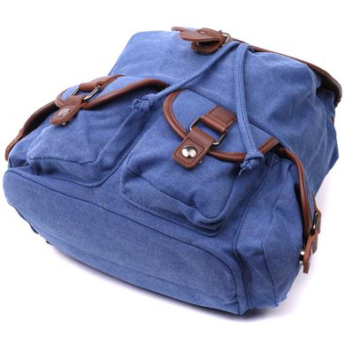Надійний текстильний рюкзак, що закривається клапаном на магніт Vintage 22154 Синій