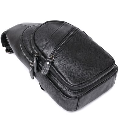 Стильная кожаная мужская сумка через плечо Vintage 20672 Черный