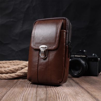 Сумка для мужчин на два отделения из натуральной кожи Vintage 22738 Коричневый