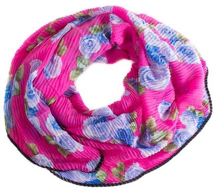 Яскраво-рожевий крепдешиновий шарф для жінок ETERNO ES0107-5-8, Рожевий