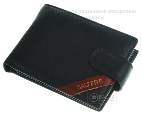 Недорогой кожаный мужской кошелек SALFEITE 13616, Черный