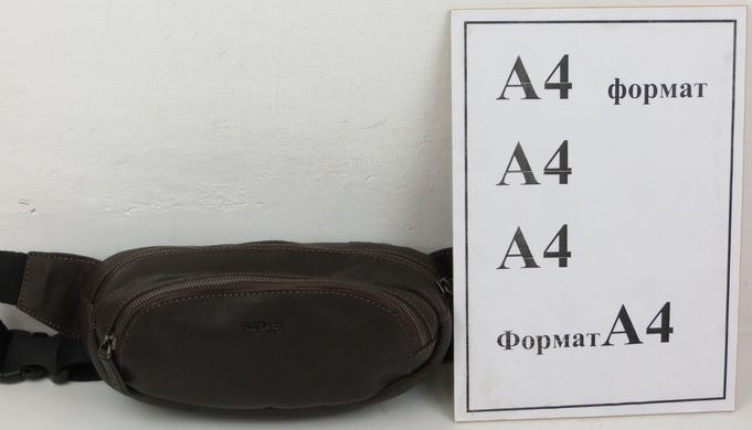 Кожаная сумка на пояс, бананка Mykhail Ikhtyar, Украина коричневая