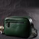 Интересная кожаная сумка с переплетами для стильных женщин Vintage 22410 Зеленая