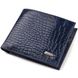Красивий горизонтальний чоловічий гаманець середнього розміру з натуральної шкіри з тисненням під крокодила CANPELLINI 21861 Синій