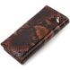 Лакований жіночий гаманець із фактурної натуральної шкіри з тисненням під змію CANPELLINI 21711 Коричневий