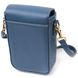 Женская сумка вертикального формата с клапаном из натуральной кожи Vintage 22310 Голубая