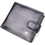 Класичний чоловічий гаманець із натуральної шкіри ST Leather 19407 Чорний фото