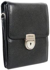 Небольшая мужская кожаная сумка для ношения на плече Giorgio Ferretti черная
