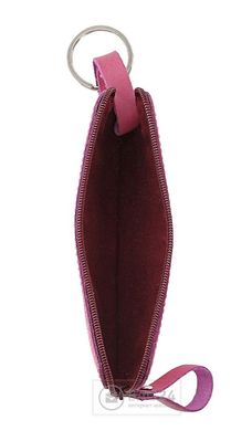 Стильна шкіряна ключниця рожевого кольору Handmade 00206