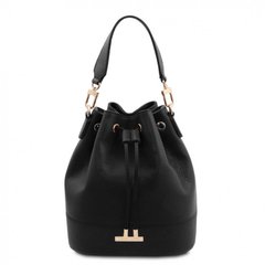 TL142083 TL Bag - жіноча сумка-мішок з натуральної шкіри, колір: Чорний