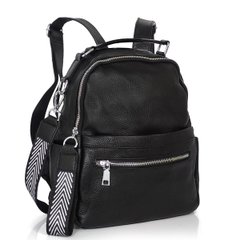 Женский средний кожаный рюкзак Olivia Leather F-S-NM20-2108A Черный