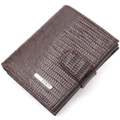 Лакированное мужское портмоне из фактурной кожи KARYA 21046 Коричневый