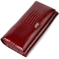 Жіночий лакований гаманець з натуральної шкіри Vintage sale_15023 Бордовий