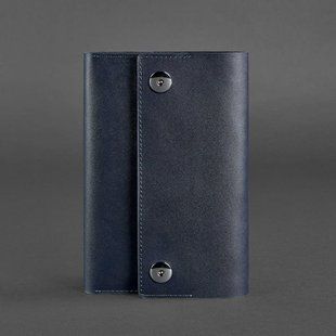 Натуральний шкіряний блокнот (софт-бук) 5.0 темно-синій Blanknote BN-SB-5-navy-blue