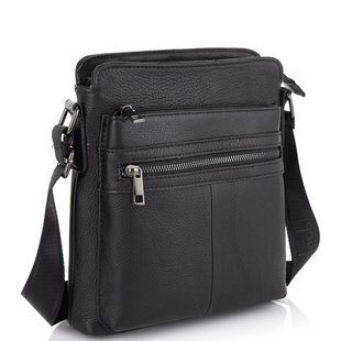 Стильная мужская кожаная сумка через плечо Tiding Bag NM20-0101A Черный