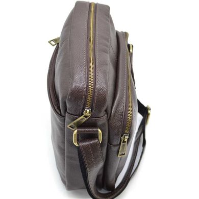 Шкіряна сумка месенджер чоловіча, коричневий "Флотар" FC-6012-3md TARWA Коричневий