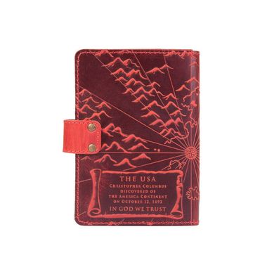 Шкіряне портмоне для паспорта / ID документів HiArt PB-03S / 1 Shabby Red Berry "Discoveries"