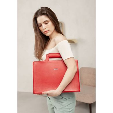 Женская кожаная сумка для ноутбука и документов красная Blanknote BN-BAG-36-red