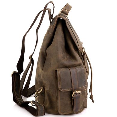 Рюкзак мужской из винтажной кожи коричневый Tiding Bag D4-011R Коричневый