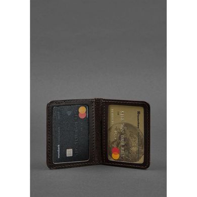 Натуральна шкіряна обкладинка для ID-паспорта та прав водія 4.1 коричнева з гербом України Blanknote BN-KK-4-1-choko